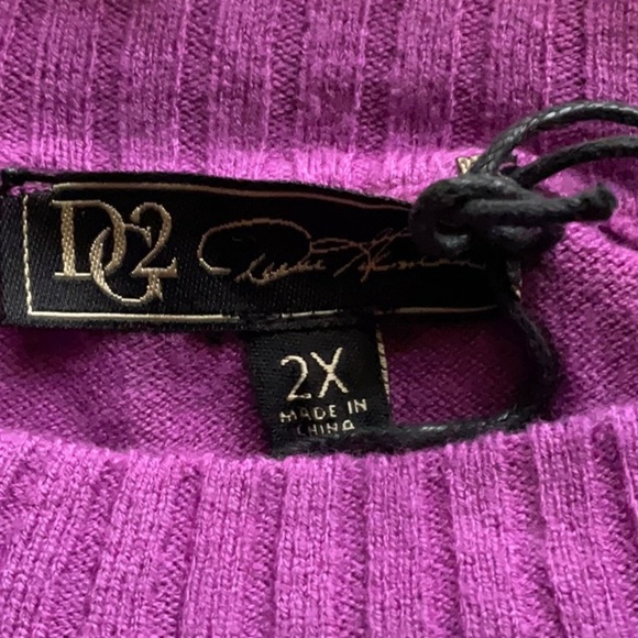 DG2 by Diane Gilman Women SoftEase Knit Ottoman Stitch Shoulder Sweater Size 2X - Picture 5 of 13